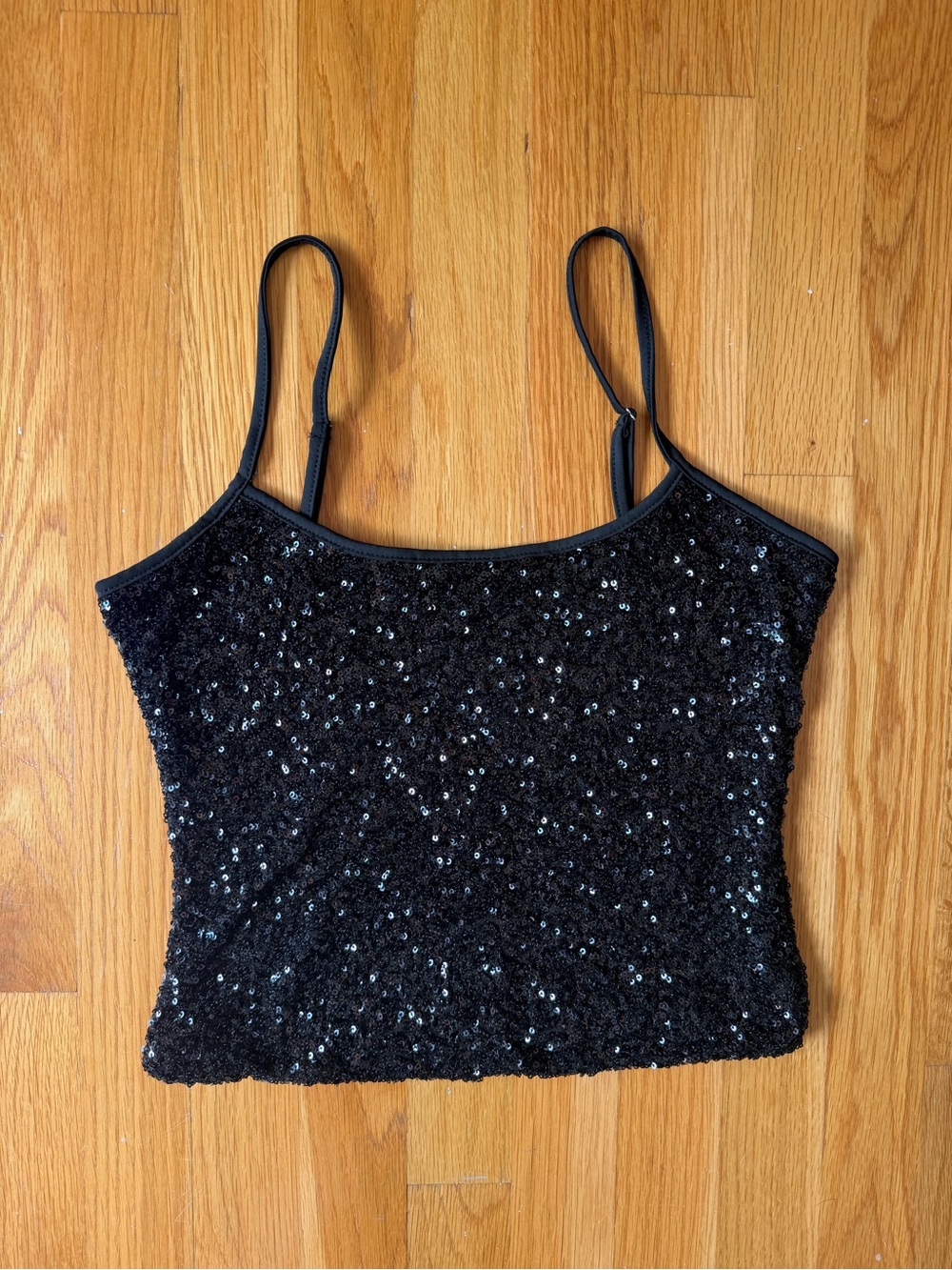 Edikted Black Sequin Tank Top - Size Small